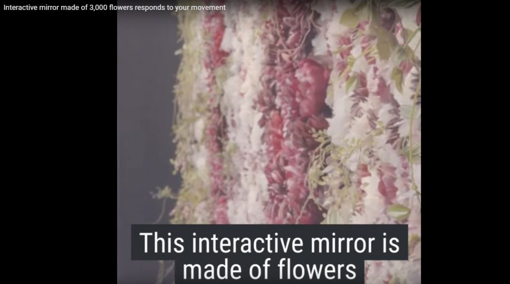 Interactive Mirror made of 3,000 Flowers responds to your Movement